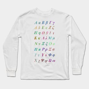 GREEK ALPHABET WHITE VERTICAL Long Sleeve T-Shirt